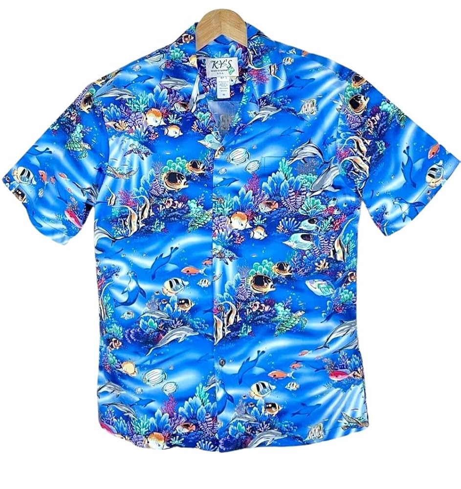 MYLAN 魚柄 Tropical Fish アロハシャツ Lサイズ MYLAN 魚柄 Tropical Fish アロハシャツ Lサイズ